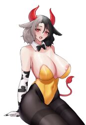 bunnysuit cleavage cow_girl horns huge_breasts looking_at_viewer saturnate492 tail touhou urumi_ushizaki