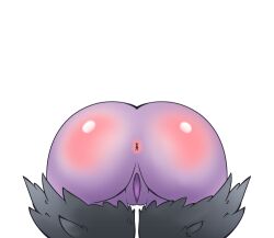 anthro anus bat blush body_blush butt_blush dragon female fluffy generation_6_pokemon genitals mammal narrikatti nintendo noibat pokemon pokemon_(species) purple_body purple_skin pussy solo thick_thighs