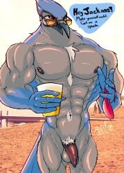 2023 5_fingers abs absurd_res absurd_resolution absurdres ace_(toronto_blue_jays) alcohol angry annoyed anthro areola arm_tuft artist_logo artist_signature balls beach beak beer beer_glass belly_tuft beverage biceps big_abs big_balls big_biceps big_deltoids big_muscles big_pecs big_penis big_quads big_triceps black_body black_eyewear black_feathers black_glasses black_markings black_sclera black_sunglasses blue_beak blue_body blue_feathers blue_jay blue_nipples blue_penis blue_tongue brachioradialis chest_tuft clear_sky clothed clothed_human clothing colored corvid countershade_balls countershade_belly countershade_body countershade_chest countershade_feathers countershade_genitalia countershade_neck countershade_torso countershading dark_sclera dated day deltoids dialogue digital_drawing_(artwork) digital_media_(artwork) discarded_clothing discarded_swimwear discarded_thong discarded_underwear english_text extensor_carpi eye_spots eyelids eyewear eyewear_only facial_markings facial_tuft fanart feather_markings feather_tuft flexor_carpi front_view frown frowning frowning_at_viewer furry furry_focus glare glaring glaring_at_viewer glasses glasses_only glistening glistening_body glistening_eyes glistening_feathers glistening_nipples glistening_penis grey_balls grey_body grey_feathers grey_markings half-closed_eyes head_tuft high_res high_resolution highres holding_beer holding_beer_glass holding_beverage holding_clothing holding_glass holding_object holding_swimwear holding_thong holding_underwear huge_abs huge_biceps huge_deltoids huge_muscles huge_pecs huge_quads huge_triceps human humanoid_hands hyper_muscles hyper_pecs insult insulting_viewer jay_(bird) latissimus_dorsi leg_tuft lighting logo looking_aside looking_forward male_anthro male_focus male_furry male_human male_only mascot mlb multicolored_body multicolored_feathers muscles muscular muscular_anthro muscular_arms muscular_legs muscular_male neck_tuft new_world_jay nipples non-mammal_balls non-mammal_nipples nude nudity obliques open_beak open_frown open_mouth oscine outside passerine pecs penis photo_background pink_clothing pink_swimwear pink_thong pink_underwear portrait pose pubes public public_nudity quads red_eyes red_lighting rude saggy_balls sand sartorius sea seaside serratus serratus_anterior shaded signature sky solo_focus speech_bubble sunglasses sunglasses_only sunlight swiwmear tail_feathers talking_to_viewer text thebigblackcod thick_arms thong three-quarter_portrait toony top_heavy torn_clothing torn_swimwear torn_thong torn_underwear toronto_blue_jays triceps tuft underwear wardrobe_malfunction warm_lighting water wearing_eyewear wearing_glasses wearing_sunglasses white_body white_feathers white_markings white_pubes yelling