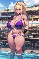 ai_generated bikini blonde_hair disney gravity_falls huge_breasts pacifica_northwest smiling the_hotshot thick_thighs wide_hips