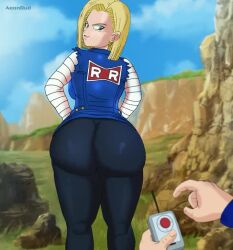 1boy 1girls aeondud android_18 animated ass ass_focus ass_shake big_ass blonde_female blonde_hair dat_ass dragon_ball dragon_ball_z female jiggle jiggling_ass jiggling_butt krillin kuririn leggings male mp4 no_sound shaking_ass shaking_butt tagme twerking video wobbling_ass