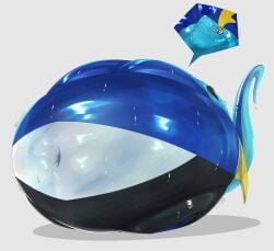 4nz4nz big_breasts body_inflation breasts immobile inflation inteleon pokémon_(species) pokemon pokemon_(species) spherical_inflation sunken_head sunken_limbs