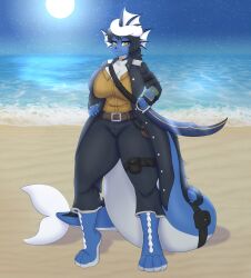 anthro anthro_only big_breasts breasts eeveelution pokémon_(species) pokemon suiikax thick_thighs vaporeon wide_hips