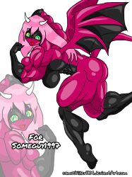 arse ass breasts dragon flying horns kwakkie_(character) milf mom mommy_kink muscle muscle_mommy muscles muscular muscular_female naked nude pink_hair porn_star tail wings