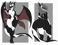 1girls 4_wings adoptable anthro character_sheet dragon female female_only furry ladybonez nazaki-cain scalie simple_background solo source_request