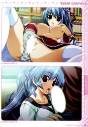 censored fellatio masturbation mitsumine_minato nipples oppai oral oshiki_hitoshi suzunone_seven thighhighs