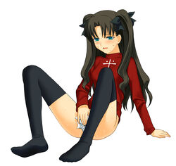 fate/stay_night fate_(series) initial-g nopan thighhighs tohsaka_rin