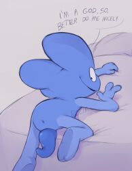 1boy algebralien anus asshole battle_for_bfb battle_for_bfdi battle_for_dream_island bed bent_over_bed bfb bfdi color colored dialogue dialogue_bubble four_(bfb) furaffinity furaffinity_link furaffinity_url gay looking_at_viewer male male_only object_show object_shows presenting presenting_hindquarters rocha_(artist) solo solo_male tentacle tentacle_penis x_finds_out_his_value