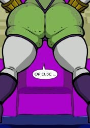 1girls alien alien_girl ass attea ben_10 ben_10_omniverse big_ass big_butt bottom_heavy bubble_ass bubble_butt cartoon_network comic_page dialogue english english_text fat_ass fat_butt female female_only green-skinned_female green_skin heels huge_ass huge_butt incursean large_ass large_butt planz34 slightly_chubby solo spacecraft spaceship speech_bubble standing text thick_ass thick_legs thick_thighs thigh_boots thighhighs thong throne throne_room tight_clothing unseen_male wide_hips