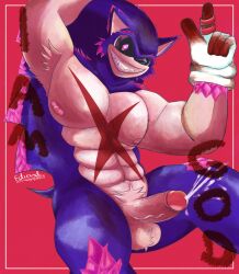 absurd_res anthro bodily_fluids cum eulipotyphlan fan_character friday_night_funkin friday_night_funkin_mod genital_fluids genitals hedgehog hi_res male male/male mammal muscular penis solo sonic.exe sonic.exe_(character) sonic.exe_(creepypasta) wolfy_eduard xenophanes