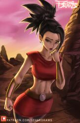 1girls alternate_version_available black_hair dragon_ball dragon_ball_super female_only female_saiyan izhardraws kale