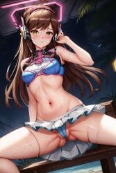 ai_generated blizzard_entertainment brown_hair cleft_of_venus d.va hana_song hylian_r34 korean overwatch pussy_juice pussy_juice_drip pussy_visible_through_clothes pussy_visible_through_panties pussy_visible_through_thong spread_legs tagme unstable_diffusion wet_pussy