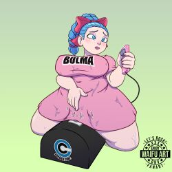 blue_eyes blue_hair bulma_(dragon_ball) bulma_briefs busty capsule_corp dragon_ball dragon_ball_(classic) female_only labia pleasure_face sweaty_body sybian_riding voluptuous waifuartdhv wet_clothes