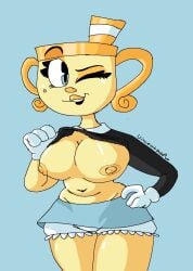 big_breasts big_thighs breasts cuphead_(game) flashing_breasts horny ms._chalice the_cuphead_show titty_drop