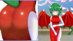 ass_focus big_ass crying desperation draco_centauros dragon_girl dress embarrassed fart fart_fetish half_dragon heavy_breathing holding_stomach horn japanese japanese_dialogue peace_sign puyo_puyo scat scat_desperation soiling soiling_clothing stage stomach_growling tail urao2sei video wings