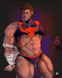 big_ass big_penis bulge flaccid male male_only marvel mexican miguel miguel_o'hara spider-man spider-man_2099 thick_thighs topless