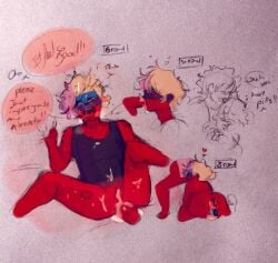 blush canada_(countryhumans) countryhumans english_text male male_only red_body red_skin russia_(countryhumans) sirnsfw1 text traditional_media_(artwork) yaoi