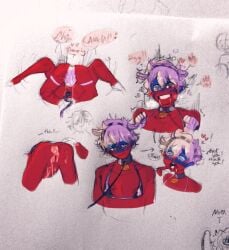 blush canada_(countryhumans) countryhumans english_text male male_only red_body red_skin russia_(countryhumans) sirnsfw1 text traditional_media_(artwork) yaoi