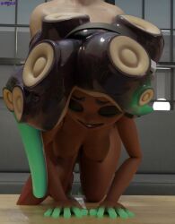 3d breasts dark-skinned_female doggystyle jinxed_xp marina_(splatoon) marina_(wo262) naked octoling splatoon