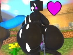 anal_beads anal_juice anus ass_focus blue_penis blush cum cum_on_body cum_on_eye cum_version enderlady_(hbtheender) enderwoman hb_(hb_the_ender) hbtheender huge_ass looking_back mine-imator minecraft on_knees penis presenting_hindquarters purple_anus purple_eyes purple_pussy pussy