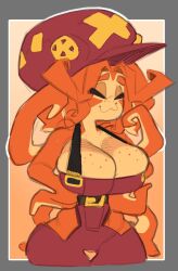 2021 :3 big_breasts closed_eyes cute dog_knight_rpg eyes_closed female freckles hama_(ceehaz) milf octopus orange_body tentacle tentacle_hair zephyrgales