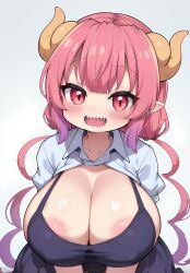 ai_generated awokose big_breasts clothed dragon_girl huge_breasts ilulu ilulu_(dragon_maid) ilulu_(maidragon) midget miss_kobayashi's_dragon_maid pink_hair short_stack shortstack stable_diffusion