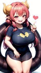 1girls ai_generated awokose big_breasts clothed dragon_girl huge_breasts ilulu ilulu_(dragon_maid) ilulu_(maidragon) midget miss_kobayashi's_dragon_maid pink_hair short_stack shortstack stable_diffusion