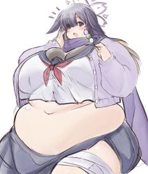 1girls 2023 absurd_res allied_hyakkiyako_academy_student bbw belly blue_archive breasts eyes_visible_through_hair female female_focus hips huge_belly huge_breasts kurocaze long_hair midriff overweight overweight_female plump purple_eyes solo solo_female solo_focus ssbbw thick_thighs thighs tsukuyo_(blue_archive) tummy voluptuous wide_hips