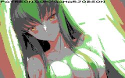 8_bit 8bit ai_generated big_breasts breasts c.c. code_geass commodore_64 gamarjobson green_hair naked naked_female pixel_(artwork) pixel_art tagme