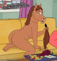 accurate_art_style anus apple ass astrohamus barely_visible_anus barely_visible_genitalia barely_visible_pussy bedroom_eyes bojack_horseman breasts buttplug buttplug_tail chubby_female ear_piercing ear_ring equid equine fake_tail feet female food freckles fruit furniture genitals grape hollyhock_(bojack_horseman) hollyhock_manheim-mannheim-guerrero-robinson-zilberschlag-hsung-fonzerelli-mcquack_(bojack_horseman) horse mammal narrowed_eyes netflix open_mouth piercing plant plug_(sex_toy) pussy ring_piercing seductive sex_toy side_boob sofa solo text