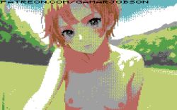 8_bit 8bit ai_generated female female_only gamarjobson naked naked_female nami one_piece pixel_(artwork) pixel_art pre-timeskip red_hair selfie small_breasts summer