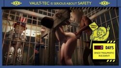 3d 3d_animation animated bethesda_softworks caged fallout no_sound nora_(fallout_4) straight tagme vault_boy vault_dweller vault_suit video