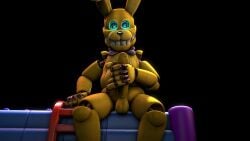 1boy 3d 3d_model animated animatronic balls blue_eyes boner cum ejaculation erection fan_model fazbear_frights five_nights_at_freddy's five_nights_at_freddy's:_fazbear_frights fnaf hi_res humanoid_penis into_the_pit itp_enjoyer jerkingoff looking_at_viewer looking_pleasured machine male male_only no_sound nude penis pit_spring_bonnie_(fnafitp) presenting rabbit robot short_playtime solo solo_focus spring_bonnie spring_bonnie_(fnaf) tagme video yellow_body