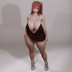 1girls 3d ass big_ass big_breasts black_eyeshadow bottomless breasts breasts_bigger_than_head brown_eyes busty cleavage dead_or_alive dress female female_only honoka_(doa) hourglass_figure huge_ass huge_breasts huge_cleavage large_breasts light-skinned_female light_skin long_breasts looking_at_viewer love_handles mascara massive_ass mature_female medium_hair no_panties pinup posing red_hair red_lipstick shoes skin solo tagme thethiccart thick_thighs thighs virtamate voluptuous white_skin wide_hips