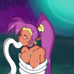 breasts dark-skinned_female human human_on_non-human mystic_dong nipples non-human nude oral shantae shantae_(character) tentacle tentacle_sex