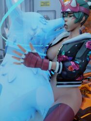 3d fox kiriko_(overwatch) overwatch tagme yazz_3d zoophilia