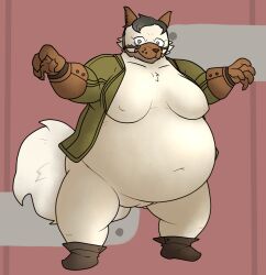 anthro belly black_hair bottomless clothed clothing cyberconnect2 doktor_blutwurst domestic_cat felid feline felineko felis female fuga:_melodies_of_steel genitals gloves hair handwear little_tail_bronx mammal mask morbidly_obese morbidly_obese_anthro morbidly_obese_female navel nextcypress obese obese_anthro obese_female overweight overweight_anthro overweight_female partially_clothed pussy solo