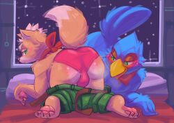 2boys ass balls falco_lombardi fox_mccloud furry gay kyomiqc male male/male male_only star_fox