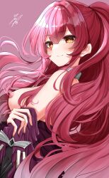 1girls breasts exosister_martha exosisters long_hair military nipples pink_hair ya-man