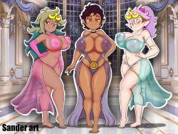 3girls amity_blight basilisk_(the_owl_house) big_breasts blush breasts brown_eyes brown_hair child_bearing_hips disney disney_channel female female_only luz_noceda multicolored_hair multiple_girls pink_hair princess sander_art see-through see-through_clothing the_owl_house the_owl_house_(finale) thick_thighs vee_(the_owl_house) vee_(the_owl_house)_(human) witch_(the_owl_house) yellow_eyes