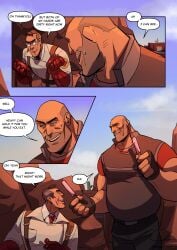 adorable adorable_face canon_couple cute cute_expression cute_eyes cute_face cute_male egabbacc gay heavy_weapons_guy love lovers loving_couple male_only medic_(team_fortress_2) milk_strawberry_popsicle_(egabbacc) page_3 popsicle team_fortress_2 wholesome