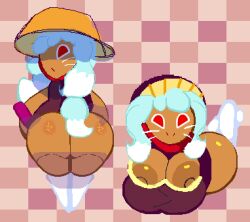 1girls big_ass big_breasts big_butt cookie cookie_run cubesmolly cyan_hair female female_focus female_only kumiho_cookie