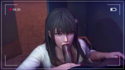 1boy 1girls 3d animated asian_female blender_(software) cum cum_in_mouth cum_inside dark-skinned_male dark_skin dead_or_alive dead_or_alive_xtreme_venus_vacation fellatio interracial lewdgazer light-skinned_female nanami_(doa) oral partial_male recording sound sucking sucking_penis swallowing tagme video