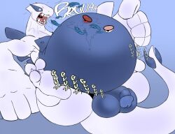 avian belly bird broken_pokeball burping chubby digestion feathers generation_2_pokemon genitals legendary_pokemon lugia male nintendo overweight penis pokeball pokemon pokemon_(species) rumbling_stomach slippdipp vore