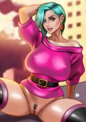 boobs green_hair loubotix megumi_amano posing urotsukidoji