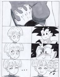 bulma_briefs cheating cheating_wife comic_page dragon_ball grabbing_breasts horny ntr ready_to_pop son_goku uri_artsu