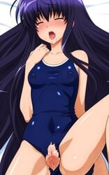 akabane_kureha erect_nipples mizugi night_wizard over_drive sukumizu torn_clothes vagina