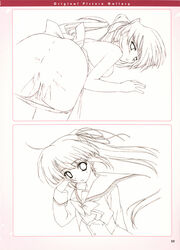 apron boy_meets_girl censored clothing frontwing panties sketch tagme