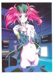 gundam gundam_seed gundam_seed_destiny kawarajima_kou meyrin_hawke nipples no_bra nopan open_clothes open_shirt oppai shirt vagina