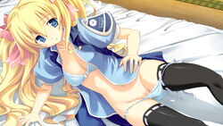 bra censored open_clothes open_shirt panties panty_pull rococoworks shirt thighhighs vagina volume7